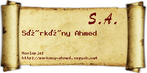 Sárkány Ahmed névjegykártya